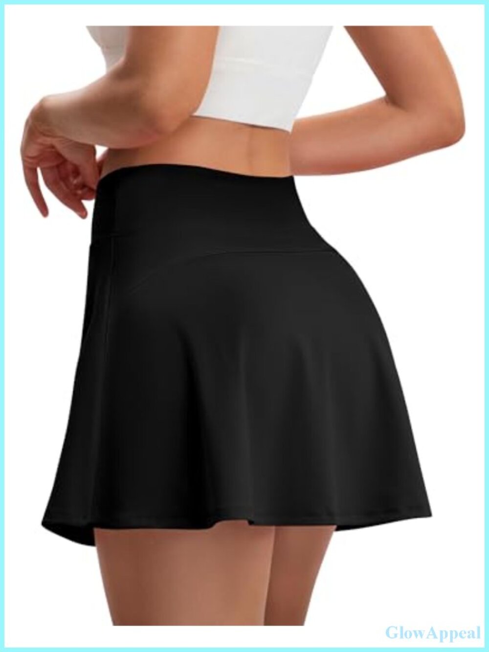 Nylon Skort with Pockets High Waist A-Line Tennis Golf Pickleball Skirt